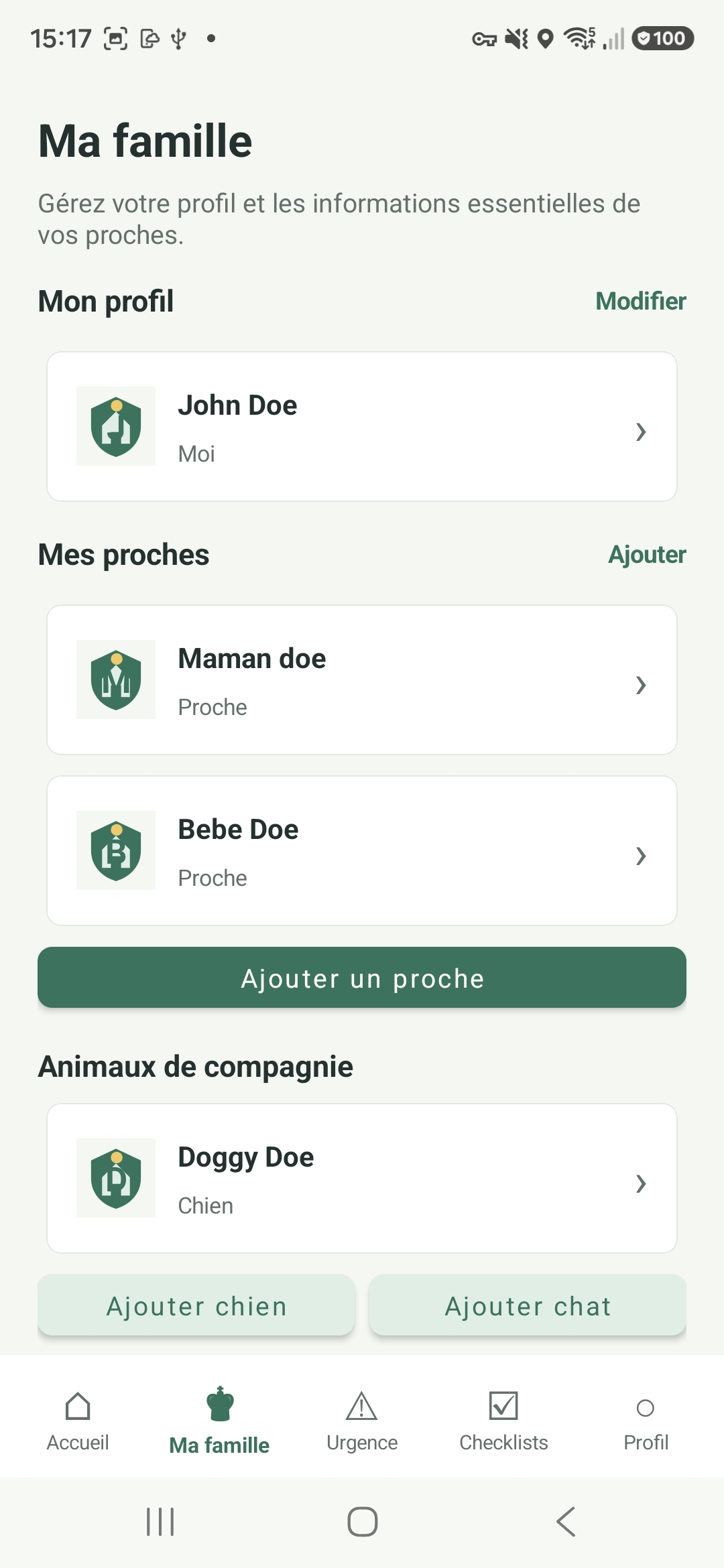 Famille et proches dans SAMY
